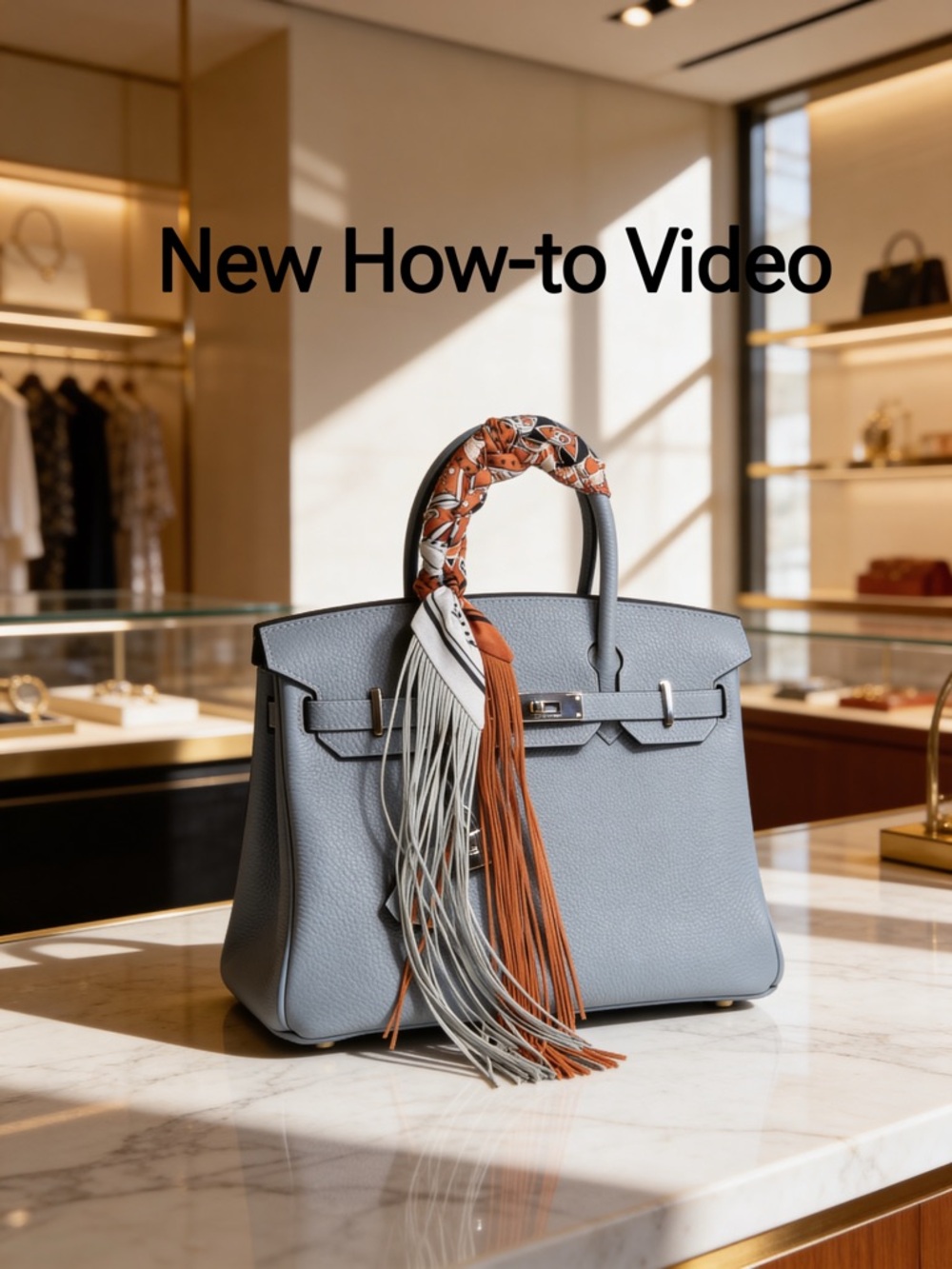 Trendy Fringe Handbag Wraps in Orange and Gray Fringe